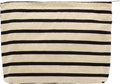 Flat Makeup Bag for Women,Zipper Cosmetic Pouch for Purse,Stripe White
