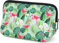 AJLTPA Waterproof Neoprene Cosmetic Bag, Tropical Flamingo