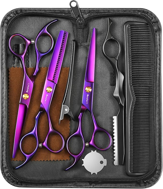 Wenshall Hair Cutting Scissors Professional 6.89 inch Barber Scissors Multifunctional Salon Thinning Scissors Straight Shears Tools for Mother Father Friends' Christmas Gift