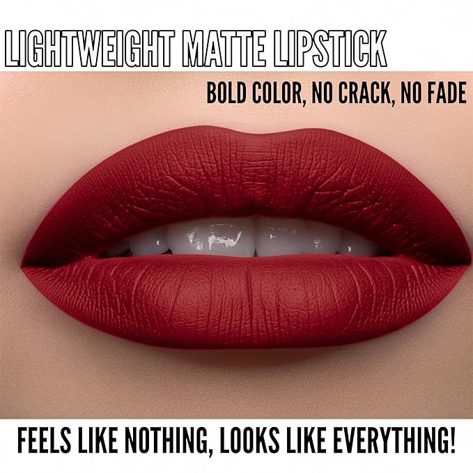 Mynena Hydrating Red Matte Liquid Lipstick, Long Lasting Lip Stain - Elle