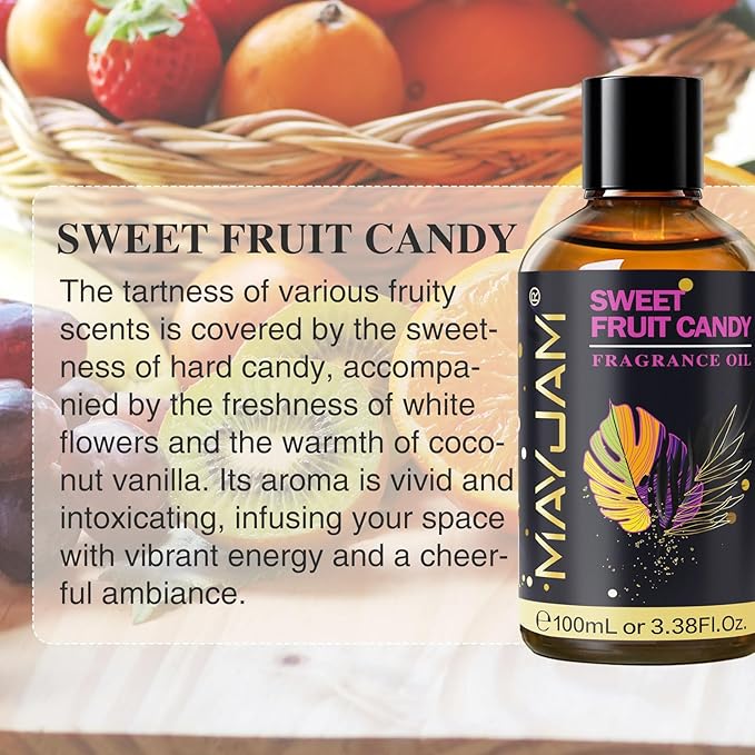 MAYJAM Sweet Fruit Candy Fragrance Oil for Diffusers, 100ML/3.38FL.OZ