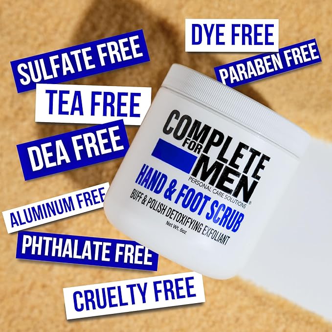 COMPLETE FOR MEN - Hand and Foot Scrub: Exfoliating Feet, Hand Exfoliant, Sugar Scrub for Dry Skin, Moisturizing Rough Skin Remover, Ideal for Hands and Feet Care, Scrub for Men