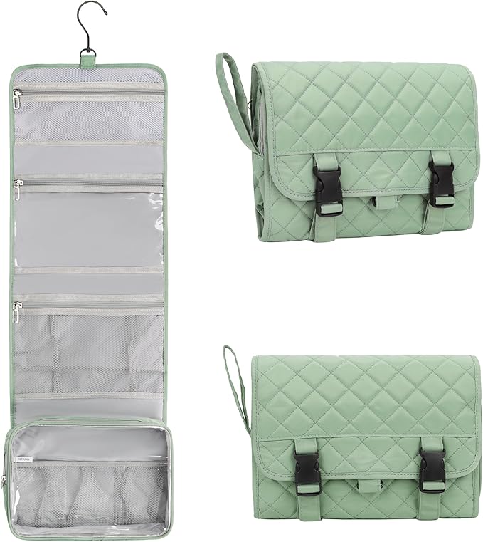 Relavel Travel Hanging Toiletry Bag for Women for Full-size Container