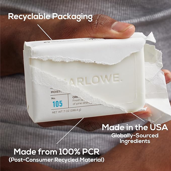 MARLOWE. Bar Soap for Men, Moisturizing Body Soap,Sage + Fir, 7 oz(12 Bars)