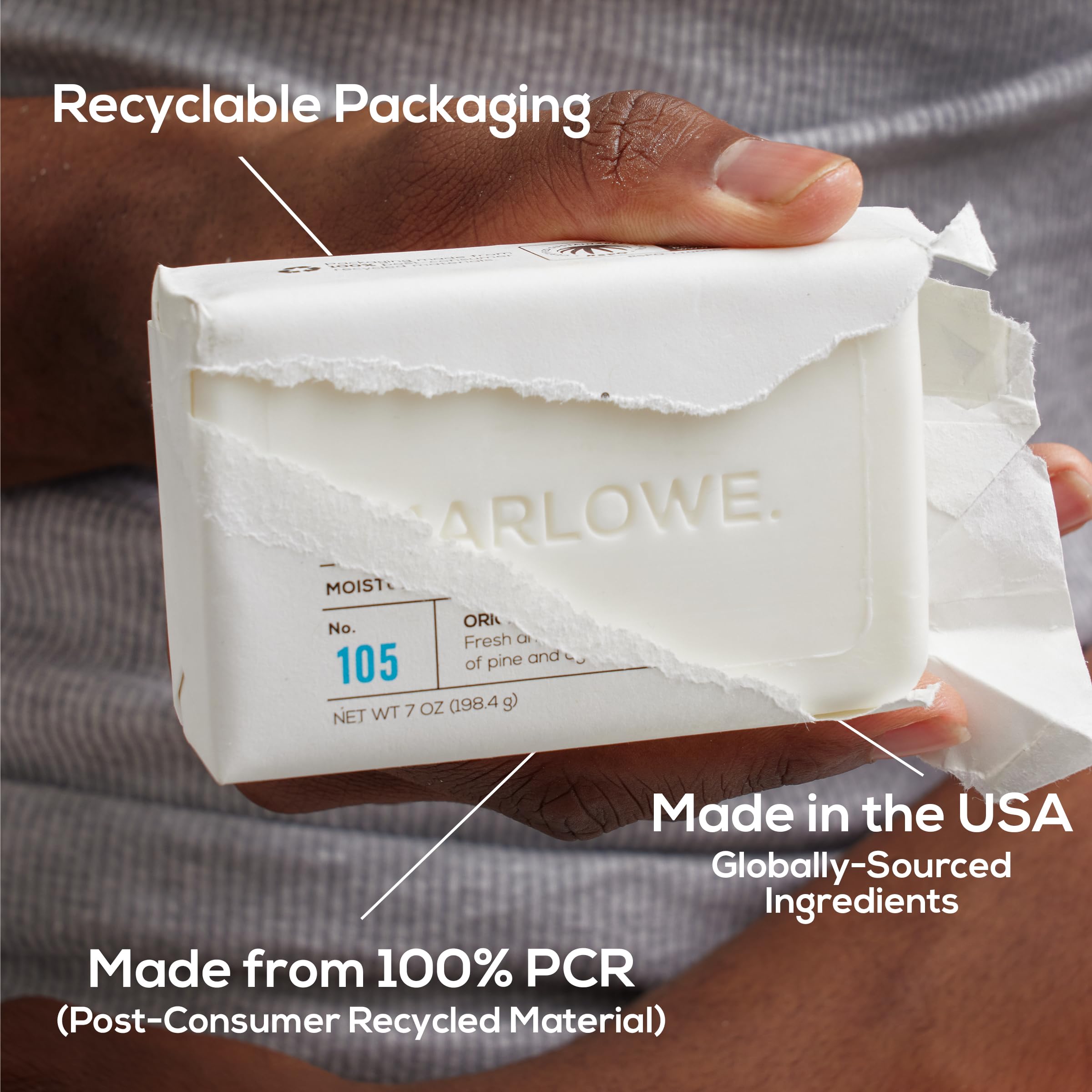 MARLOWE. Bar Soap for Men, Moisturizing Body Soap,Sage + Fir, 7 oz(12 Bars)