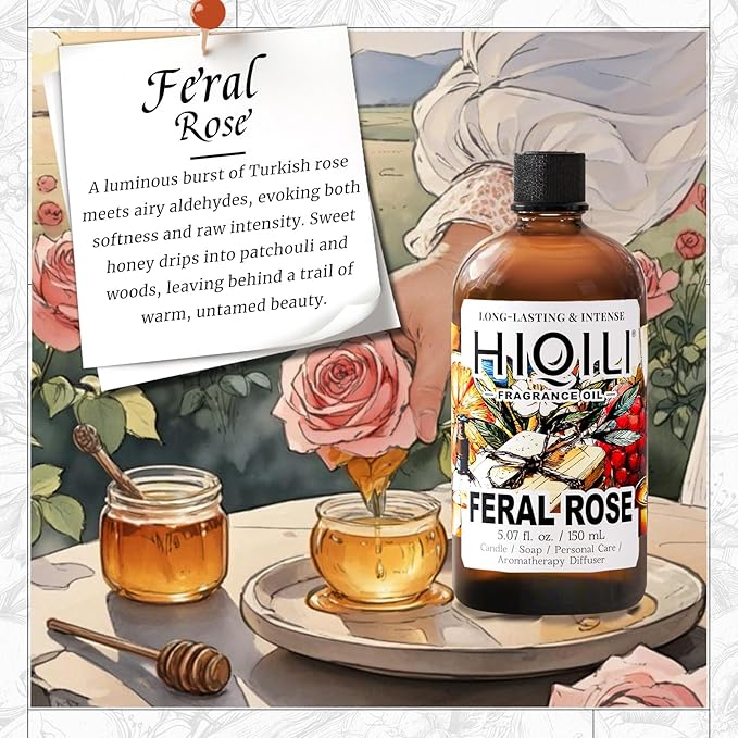 HIQILI Feral Rose Fragrance Oil for Candle Making, Bath Bombs & Soap Making