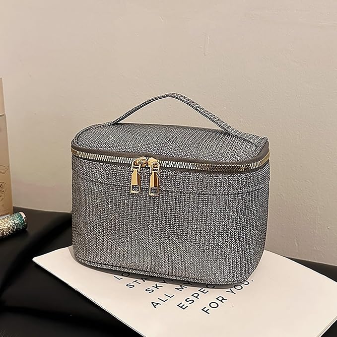EURYNOME Makeup Bag with Custom Letter X, Water-Resistant Travel Organizer Pouch, (8.3x5.1x5.1 Inch) Cosmetic Case for Women