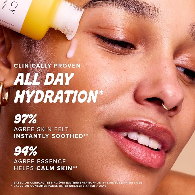 Farmacy Honey Milk Face Essence - Hydrating Milky Toner with Honey, Ceramides, Chamomile + Aloe - Helps Strengthen Skin Barrier + Replenish Moisture - Soothing + Calming Skincare (10ml)