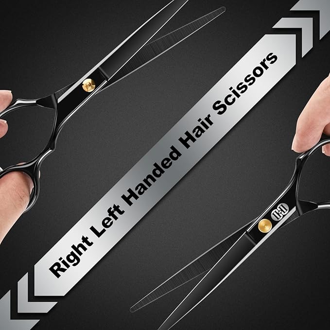 CIICII Hair Cutting Scissors, 6.5 Inch Barber Haircut Scissors Kit (Black)