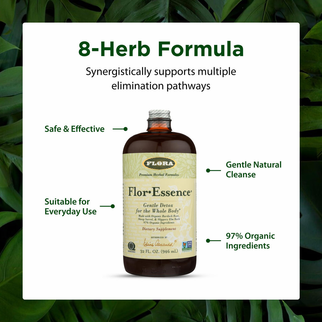 FloraHealth Flor-Essence Gentle Herbal Cleanse, Organic, 32 fl. oz. Glass