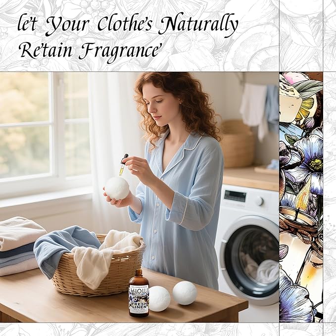 HIQILI Fresh Linen Fragrance Oil for Laundry Dryer Balls - 5.07 Fl Oz