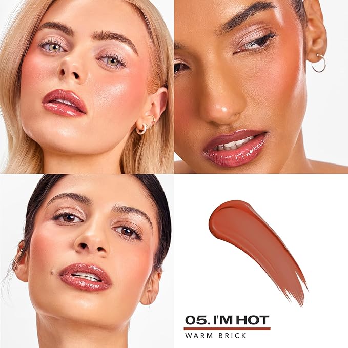 Sacheu Cheek STAY-N Liquid Blush, Dewy Finish, I'm Hot