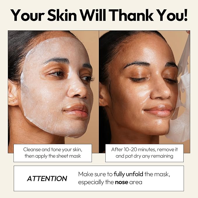 LAPCOS K Beauty Skin Barrier Repair Sheet Mask Variety Pack - Escargot, Cica, Ceramide, Honey - 4 Types of K Beauty Face Mask Set to Hydrate & Soothe - Breathable Sheet Korean Skin Care (Pack of 12)