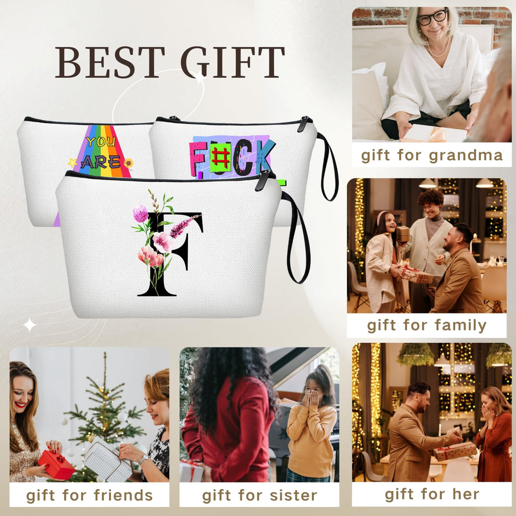 Birthday Friendship Womens Bridesmaid Proposal Coolest Gifts for Sister Teacher Coworkers Bride Personalized Travel Makeup Cosmetic Bag with Mirror Valentines Mothers Day Christmas Graduation F