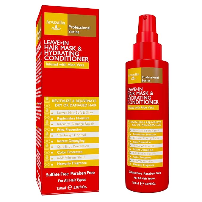 Arvazallia Leave-in Hair Mask & Conditioner Spray for Dry or Damaged Hair
