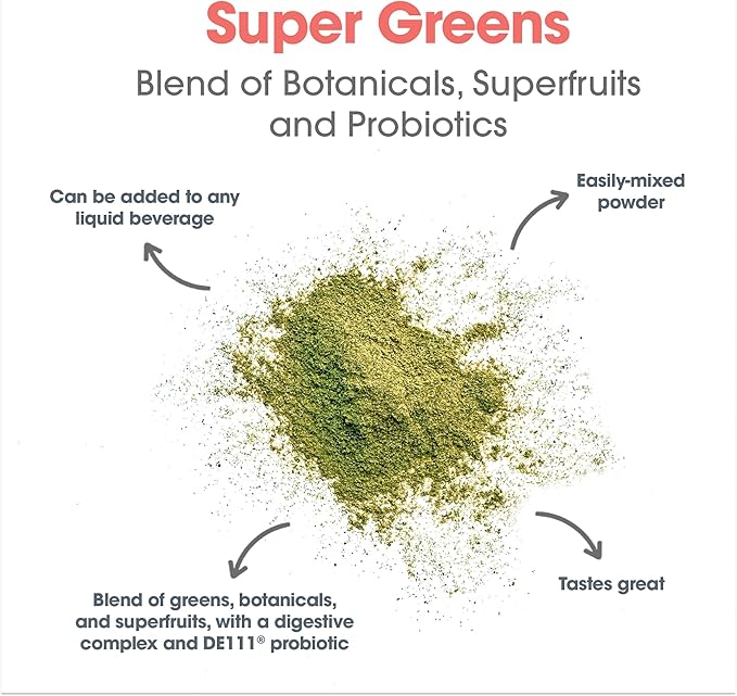 ARG Super Greens Powder - Delivers 4.4 g Greens Blend - Nutrient-Dense Green Powder Supplement - Chlorella & Spirulina Powder - Overall Health & Wellbeing Support - 30 Servings - 8.45 oz