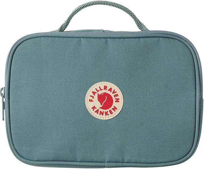 Fjällräven Kanken Toiletry Bag - Strong, Reinforced, Durable Fabric, Organized Storage - Travel, Frost Green, One Size