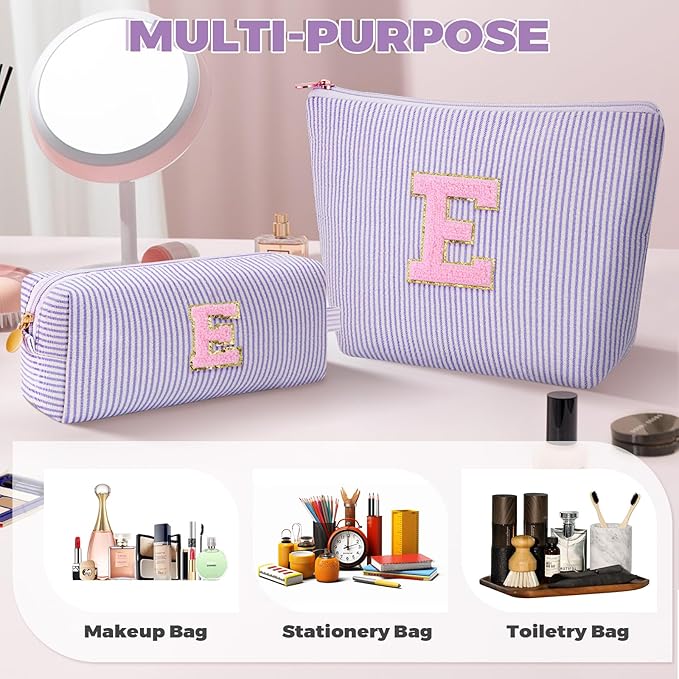 Btffitting Gifts for Teen Girls Women - Birthday Gifts for 10 11 12 13 14 15 16 17 18 Years Old Girl,Makeup Bag Cosmetic Bag,Teacher Gift Trendy Stuff Toiletry Bag - Lavender,E