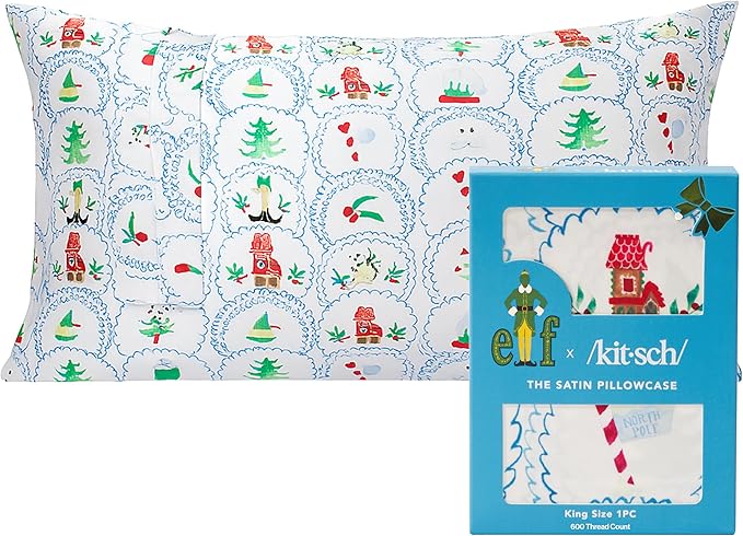 Kitsch x Elf North Pole Satin Pillowcase - Standard Size 19x36