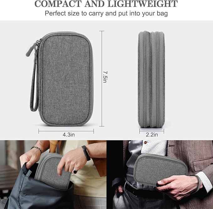 FYY Electronic Organizer, Travel Tech Pouch Bag, Cable Organizer Dark Grey