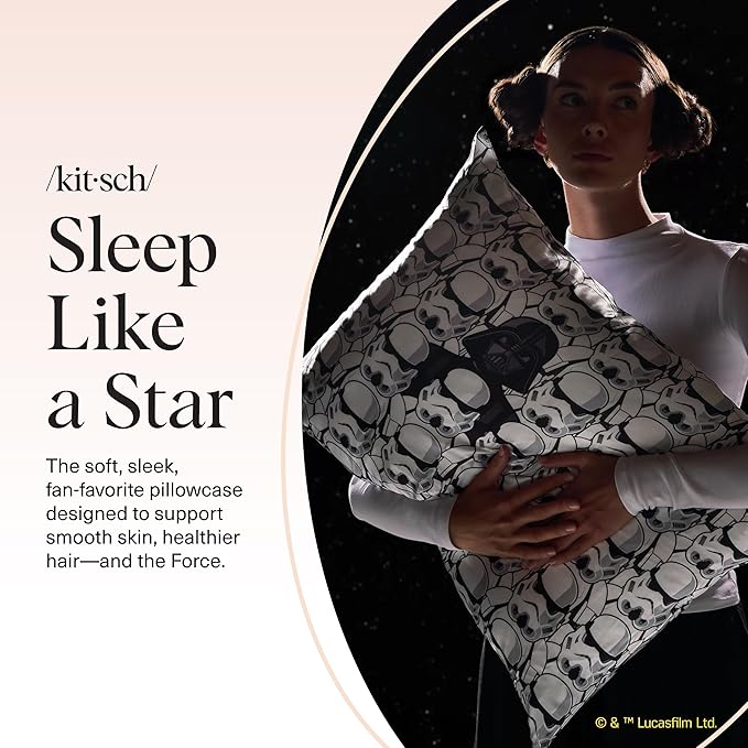 Kitsch x Star Wars Darth Vader Stormtroopers Satin Pillowcase, Size 19x26