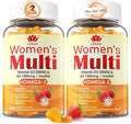 Womens Multivitamin Gummy, GLP-1 Friendly Methylated Multivitamin for Women w/Omega 3（DHA/EPA), Vitamin D3 K2, Calcium, B Complex, L-MethylFolate, Methyl B12, Women's Vitamins, Sugar Free, 120Cts