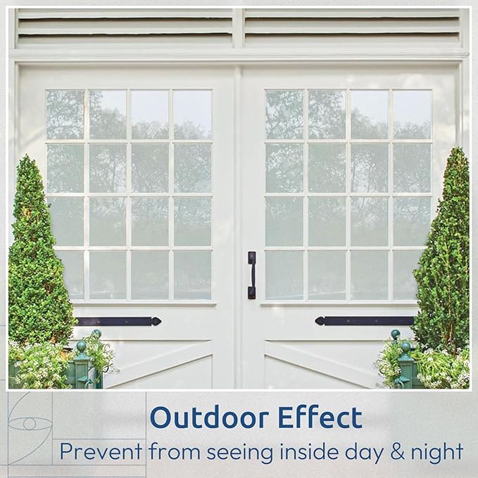 rabbitgoo Frosted Glass Window Privacy Film, No Glue, White, 11.8" x 118.1"