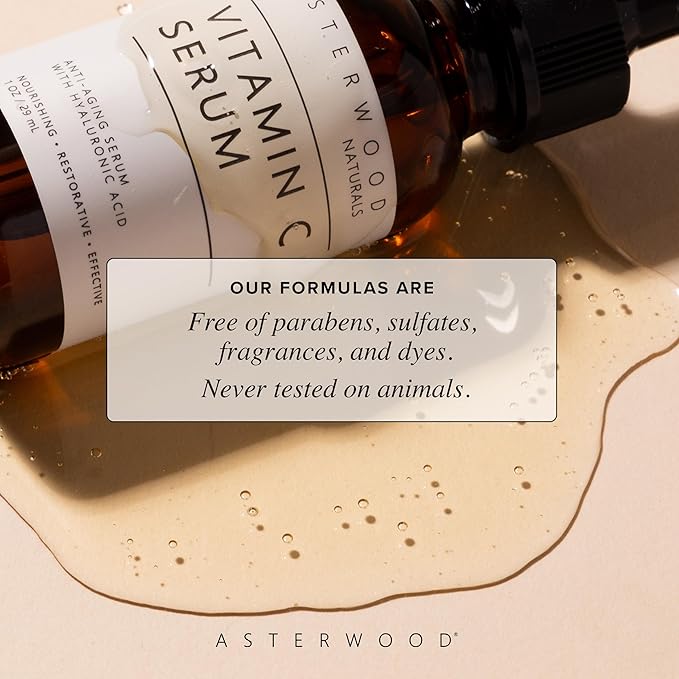 Asterwood Vitamin C Serum for Face with Hyaluronic Acid 8 Fl Oz