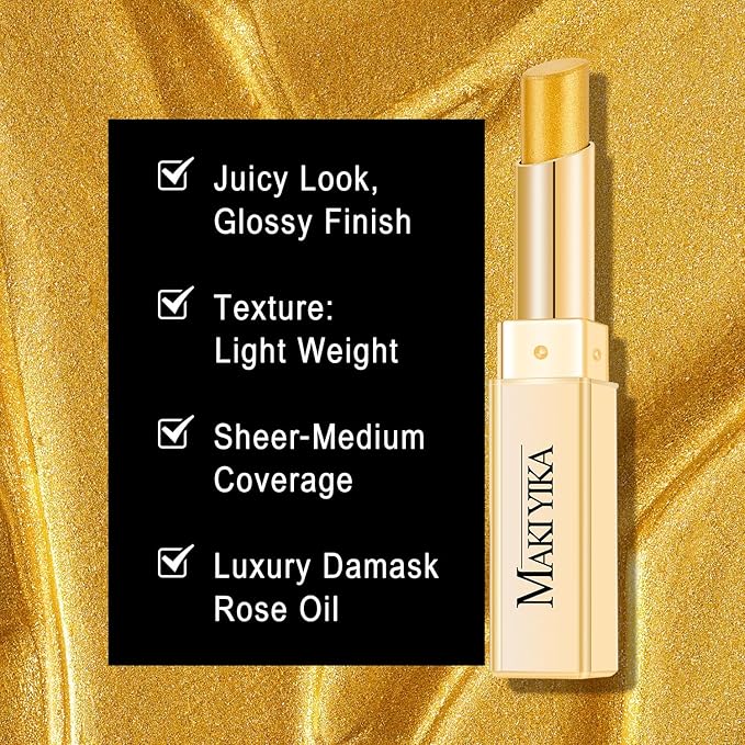 MAKI YIKA Moisture Gold Lipstick for Women Hydrate Tinted Lip Balm