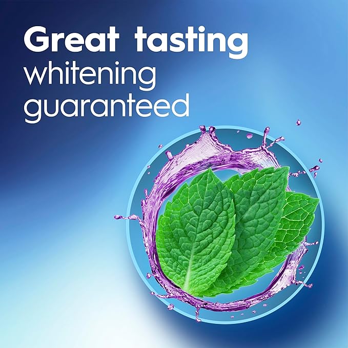 Crest 3D White Mouthwash, Teeth Whitening for Adults, 1L, 2 Pack, Alcohol Free Mouth Rinse, Breath Freshener, Antibacterial, Antiseptic, Bad Breath Treatment, Peroxide Free, Clean Mint