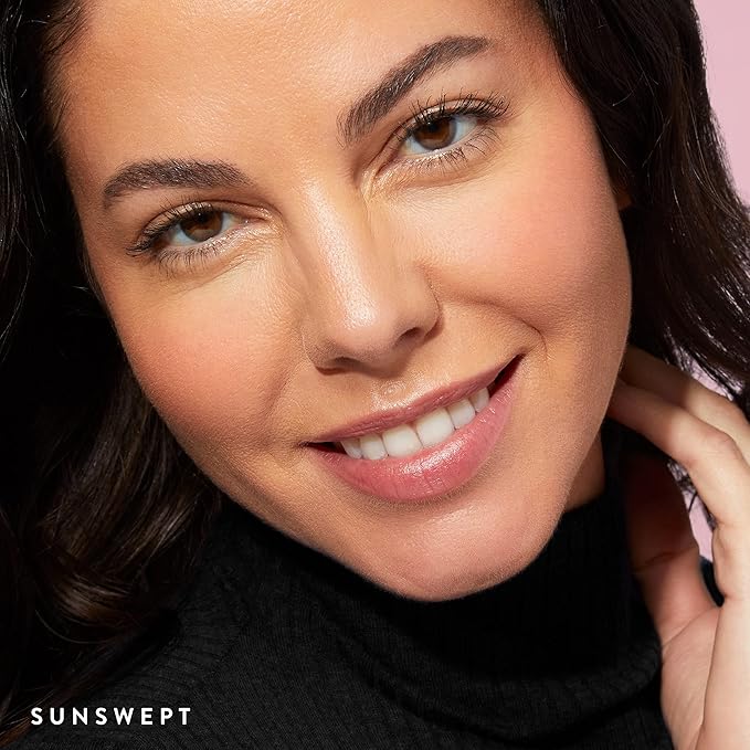 LAURA GELLER NEW YORK Baked Blush-n-Brighten for Mature Skin - 06 Sunswept - Powder Blush Won't Settle into Fine Lines - Buildable Natural Finish – Longlasting Formula - Made in Italy