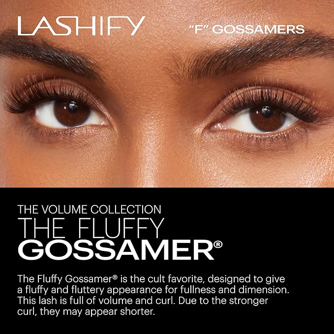 Lashify Fluffy 14mm Gossamer DIY Eyelash Extensions Refill, Chocolate Color, Easy False Lashes To Add Fullness and Dimension