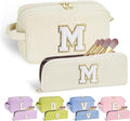 YOOLIFE Travel Makeup Bag - Personalized White Make Up Bag Travel Cosmetic Bags for Women Teens Girls | Birthday Gifts for Women Her | Teen Girls Birthday Gifts Trendy Stuff, Wedding Gift White M