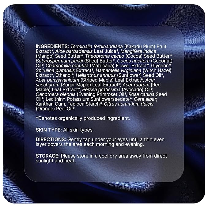 PUREANCE Lift & Glow Organic Eye Cream for Dark Circles & Puffiness