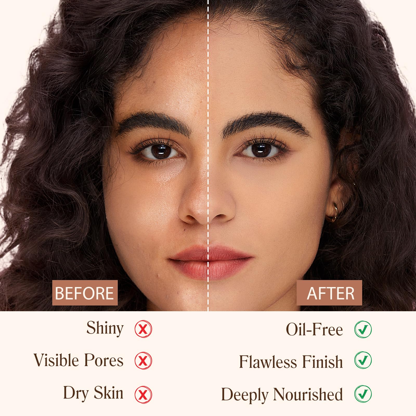 Colour Changing Foundation Liquid 4 in 1, Foundation for Older Women, Hydrating Longwearing & Waterproof Concealer, SPF 50+ Makeup Base Nude Face, Foundation Medium Spectrum for all Skin