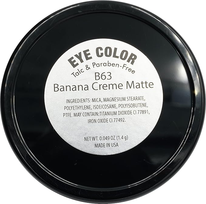 Pure Ziva Banana Creme Matte Yellow Gold Opaque Beige Pressed Powder Single Vegan Eyeshadow; Talc, Paraben & Cruelty Free