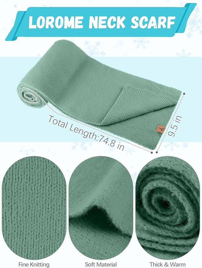 LOROME Winter Beanie Hat Gloves Scarf, Cashmere Hat Gloves Scarf Set Women