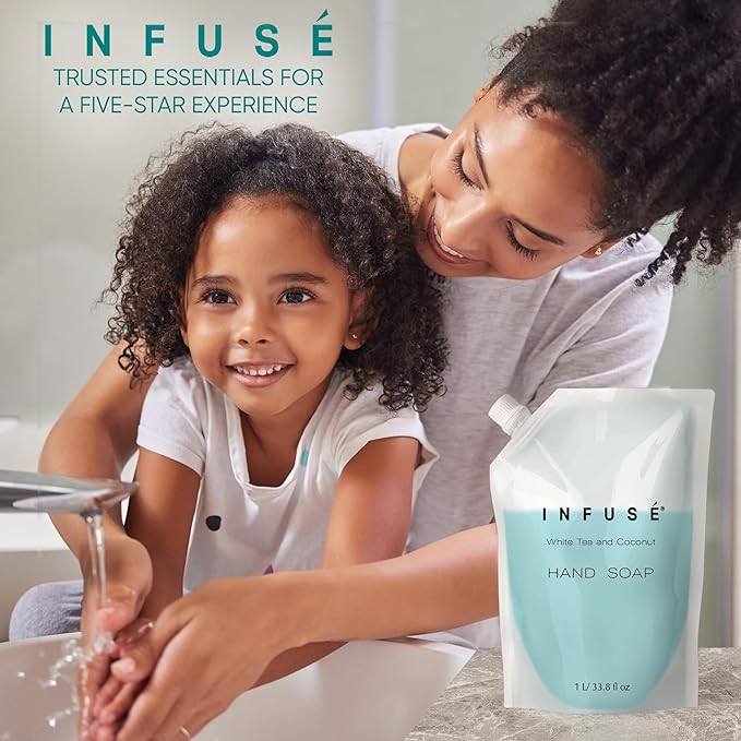 INFUSÉ 1 Liter Hand Wash Refill Bag for Hotel Soap Dispensers, Bulk