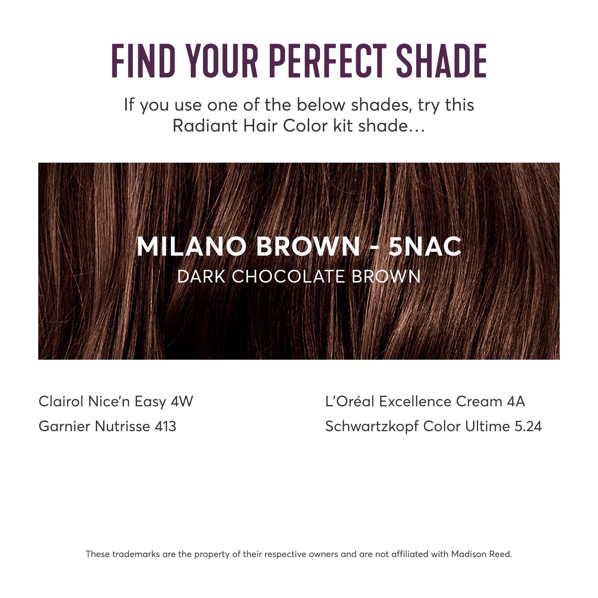 Madison Reed Radiant Hair Color Kit - 5NAC Dark Chocolate Brown with Copper-Auburn Undertones (Milano Brown), Permanent Hair Dye, Dimensional Superior Gray Coverage | PPD-Free & Ammonia-Free, 1 Pack