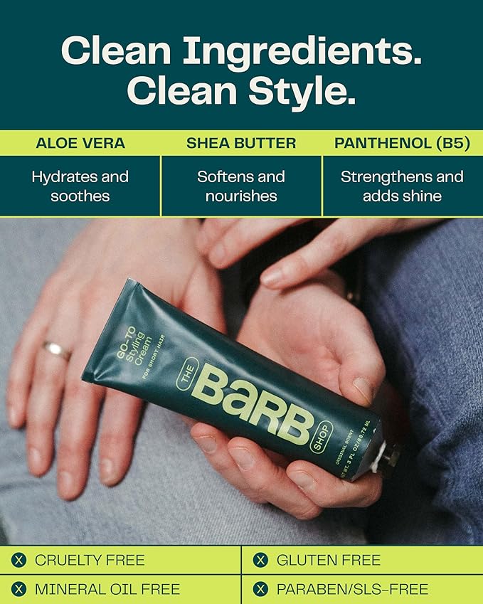 Barb Styling Cream, Soft Hold Hair Styling Cream for Women & Men