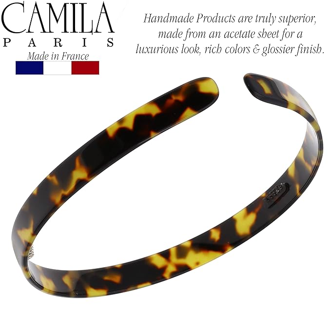 Camila Paris CP2003 French Headband for Women, Handmade Tokyo, Strong Hold Grip Women's Hair Band, Ligth and Very Flexible, No Slip Durable Styling Girls Hair Accessories, Made in France