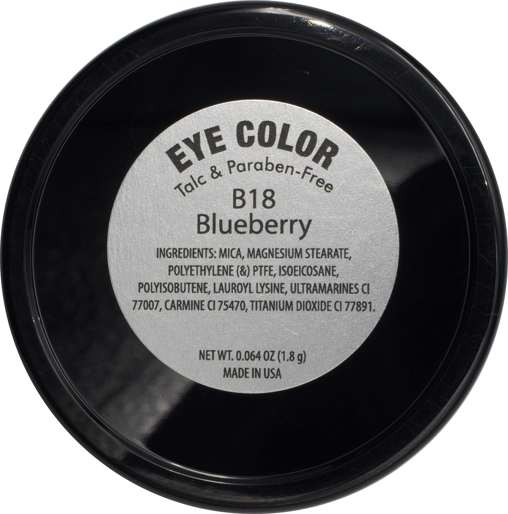 Pure Ziva Blueberry Shimmering Violet Purple Blue Pressed Powder Single Eyeshadow; Talc, Paraben & Cruelty Free