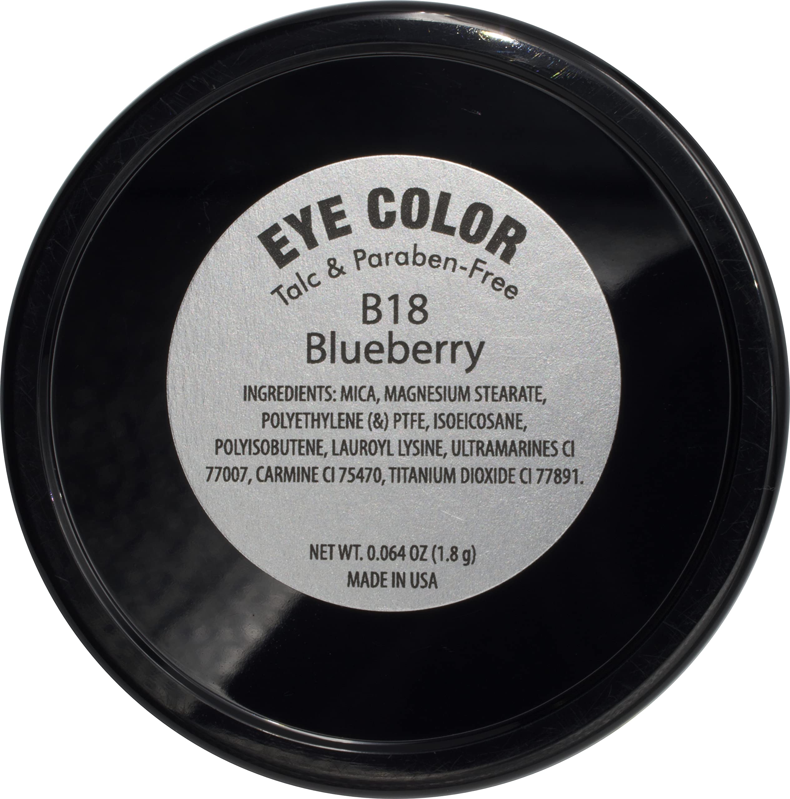 Pure Ziva Blueberry Shimmering Violet Purple Blue Pressed Powder Single Eyeshadow; Talc, Paraben & Cruelty Free