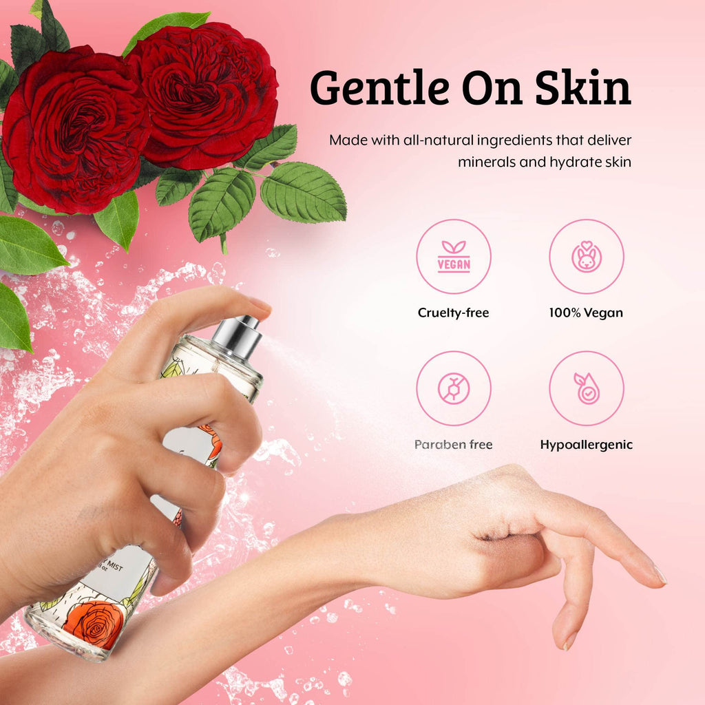 Freida and Joe Rose Elegance Fine Fragrance Body Mist Spray Capturing Timeless Allure of Blooming Roses, 8 oz Spray Bottle Ideal for Gifting, Stocking Stuffer – Mother's Day Gift for Mom