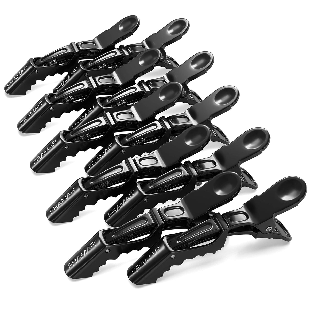 FRAMAR Neutral Alligator Clips For Hair Styling 10 Pack, Professional