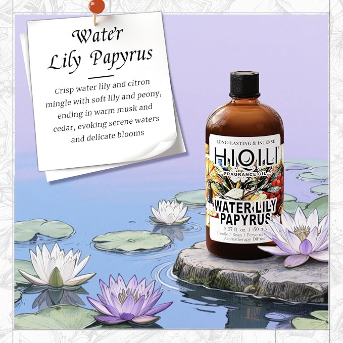 HIQILI Water Lily Papyrus Fragrance Oil for Soap, Candle & Perfume