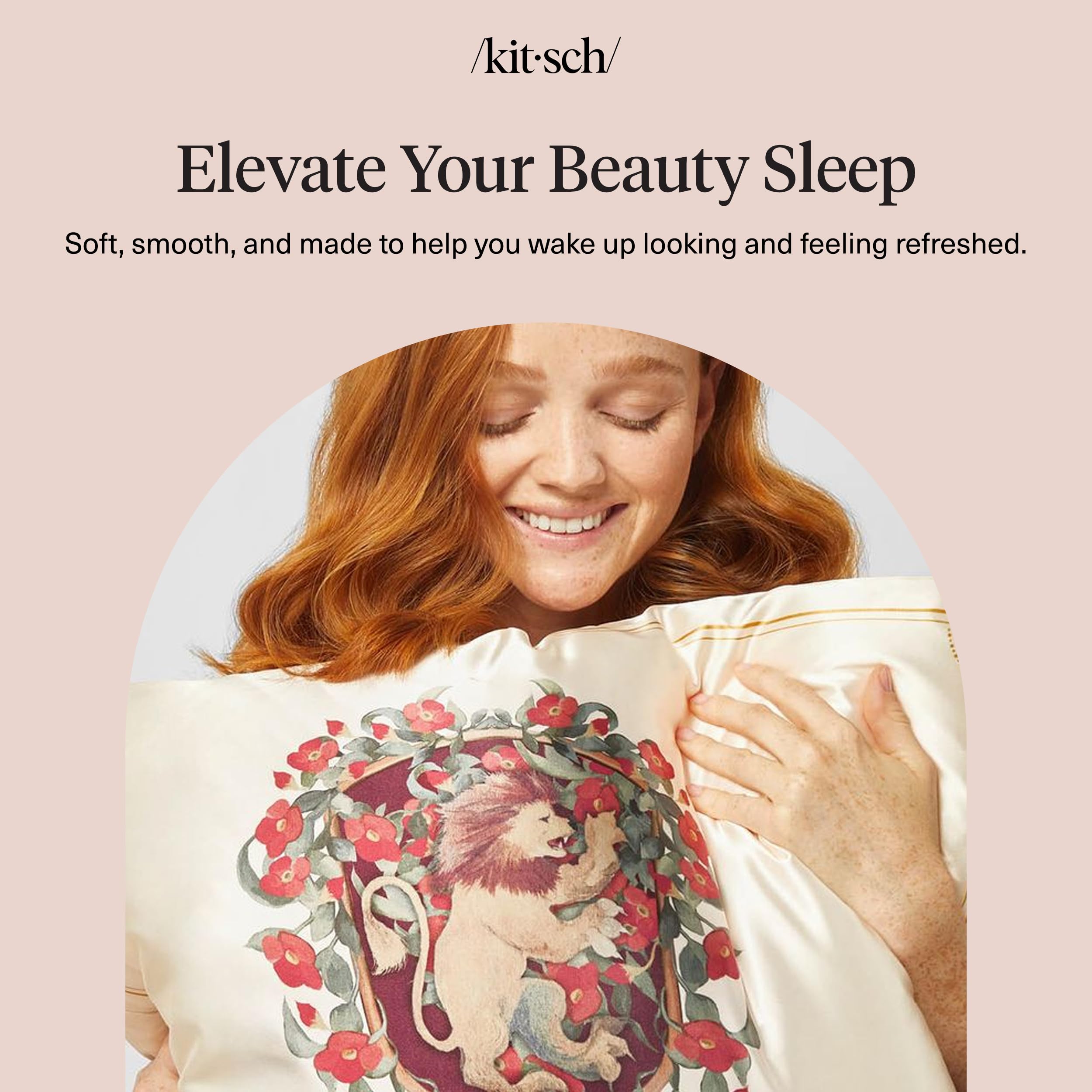Kitsch & Harry Potter Satin Pillowcase W/Zipper - Size 19x36, Gryffindor