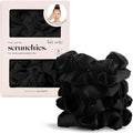 Kitsch Satin Scrunchies for Women | For All Hair Types - Black, 5pcs