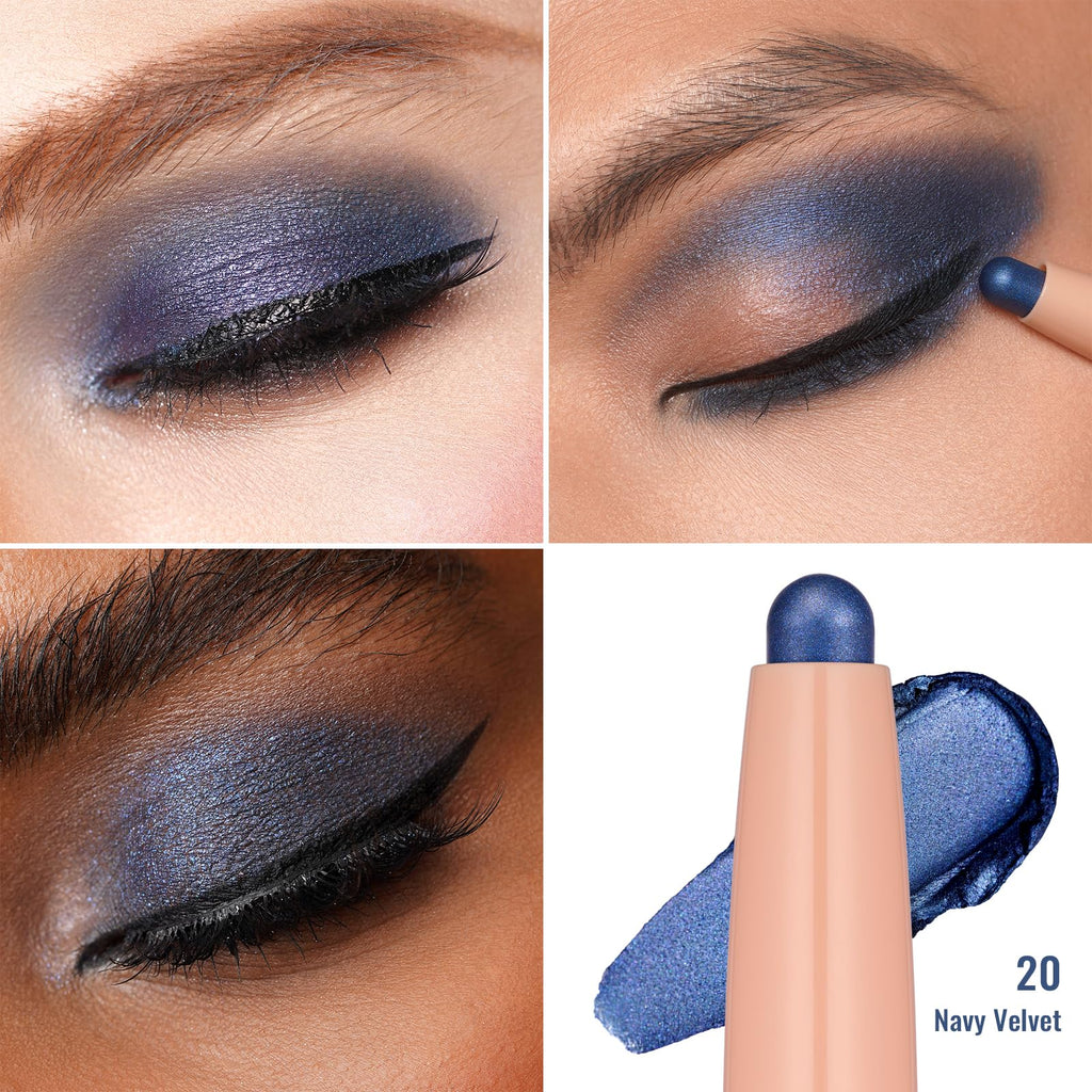 Oulac Eyeshadow Stick Set Smooth & Long Lasting, Twist-up Design Shimmering Glitter Finish, Blendable Eyes Makeup, Vegan & Cruelty-Free 3.8g X 4PCS