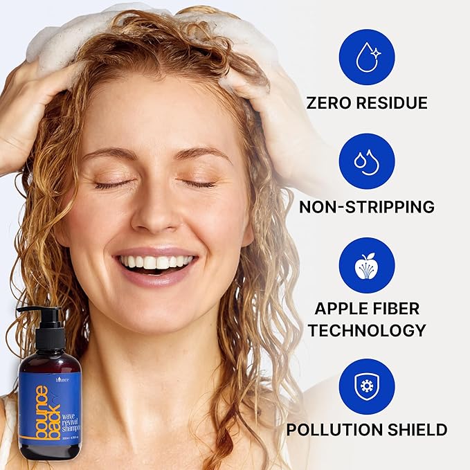 Bounce Style Wave Revival Shampoo for Curly Hair Women - Frizz-Fighting & Hydrating Curl Shampoo for Defined Waves | Sulfate-Free & Paraben-Free